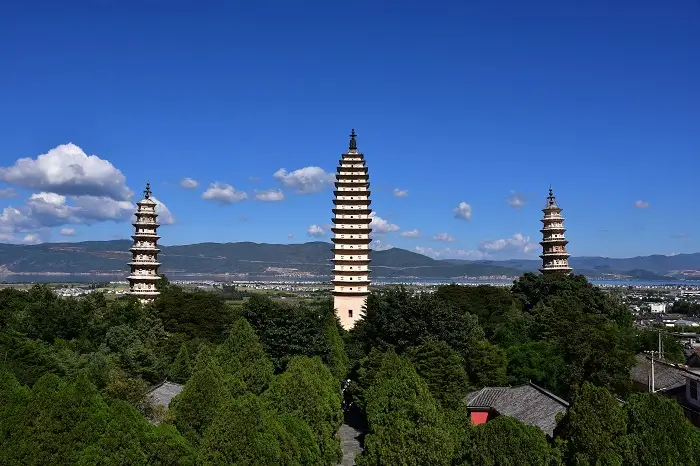 Tres Pagodas del Templo Chongsheng en Yunnan.