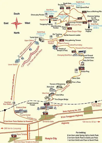 Mapa de Huashan